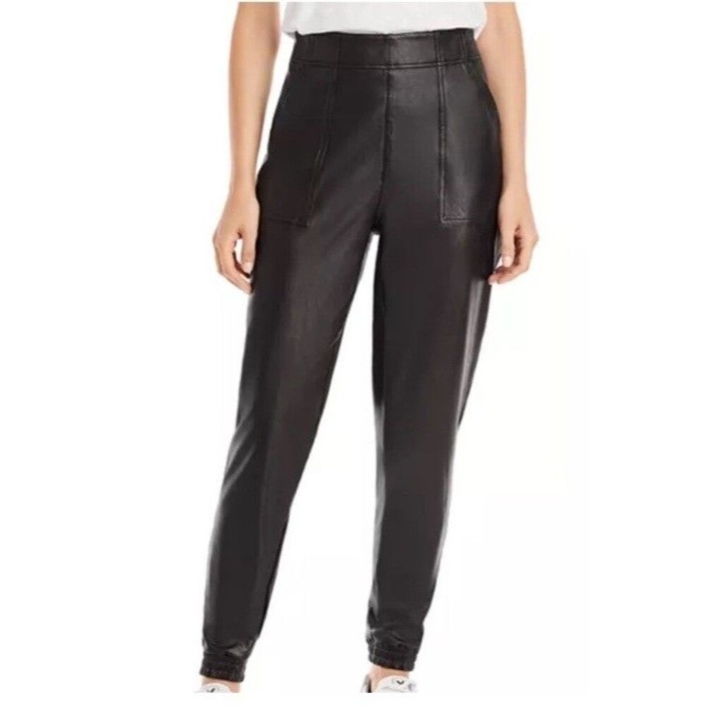 NWT SPANX- Faux Leather Jogger Pants Black Size XL